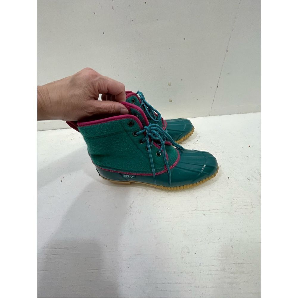 Sporto Green Pink Duck Booties Size 7 - Picture 4 of 6